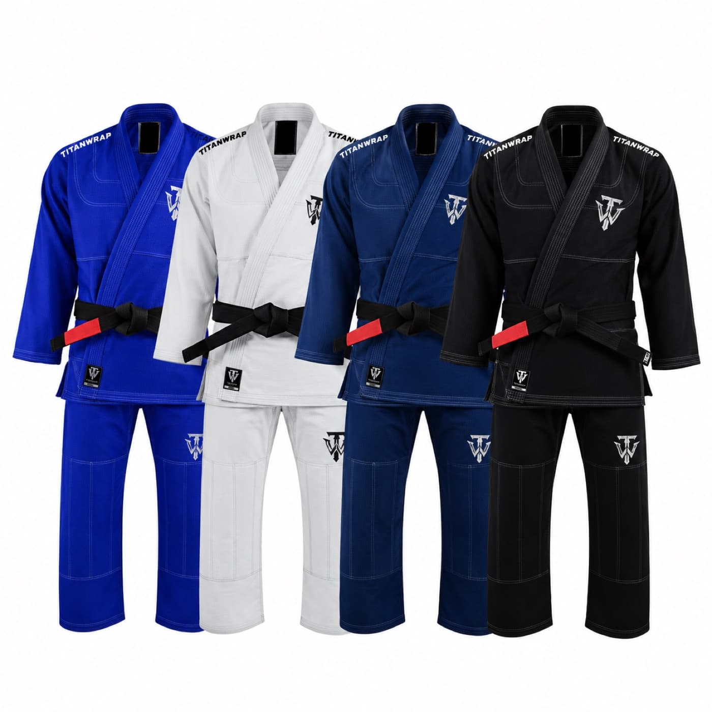 TitanWrap pearl weave BJJ Gi colour range for private-label academy programs
